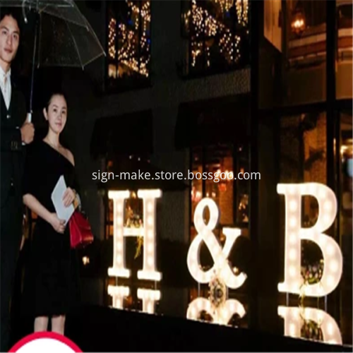 Customized Vintage Style Metal Marquee Letters
